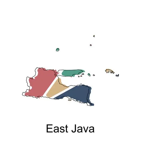 mapa de este Java vistoso moderno geométrico con contorno diseño ...