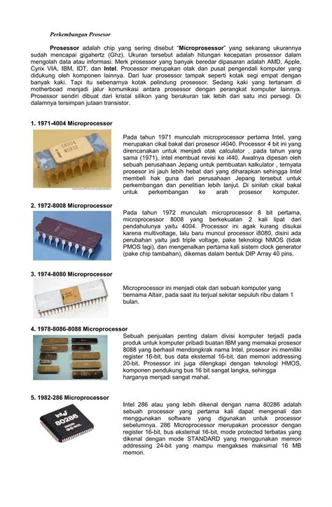Perkembangan Prosesor | DOCX