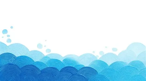 Vector Of Blue Japanese Wave Pattern With Transparent Style Background ...
