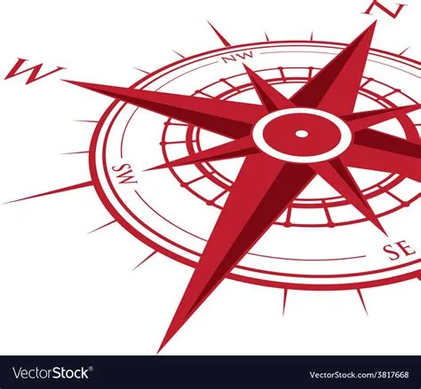 Red compass Royalty Free Vector Image - VectorStock