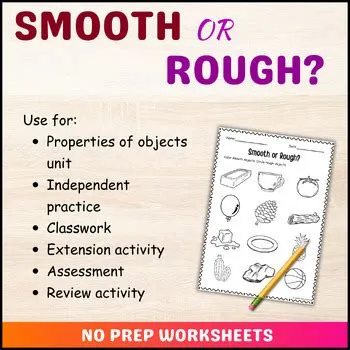 Smooth and Rough Objects Worksheet for Elementary and SPED | TPT
