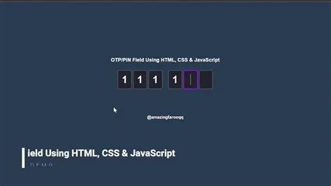 OTP/PIN Field Using HTML, CSS & JavaScript - YouTube