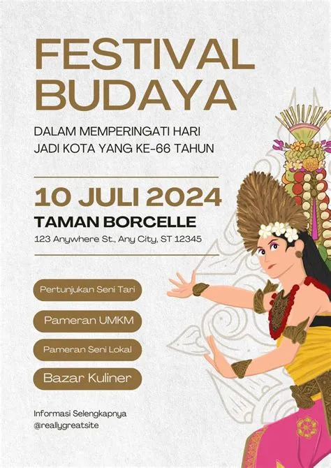 Poster Festival Budaya Ilustrasi Cokelat Abu-Abu in 2024 | Music ...