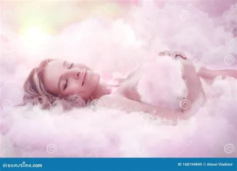 Beautiful Woman Dreams in Clouds Stock Image - Image of ethnic, girl ...