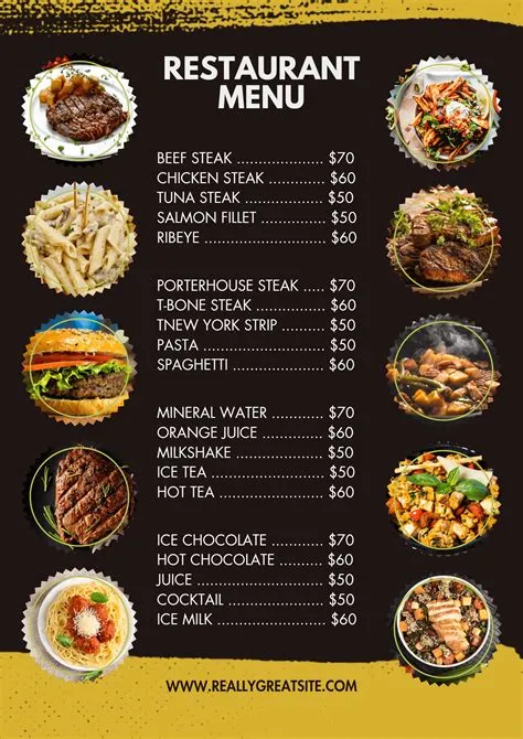 Restaurant Menu Png