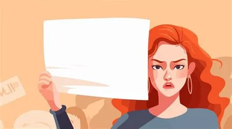 A woman holds up a blank sign that says shes holding it | Premium AI ...