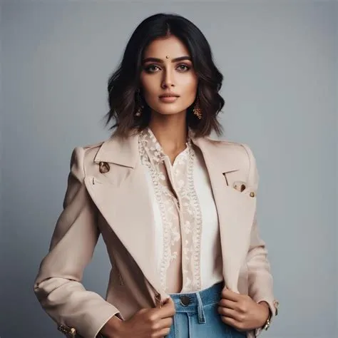 Premium AI Image | Indian fashion model with jacket fashion model