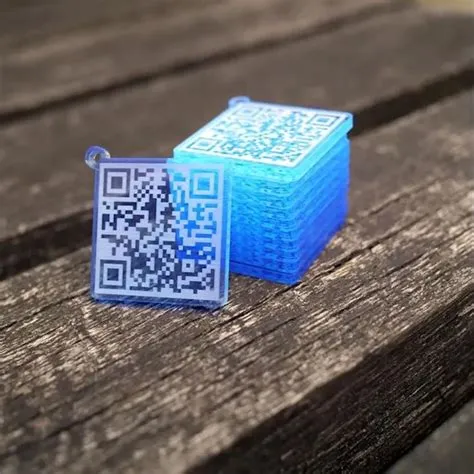 Keychain With Custom QR Code, Plexiglass, Personalized, Laser Engraved ...