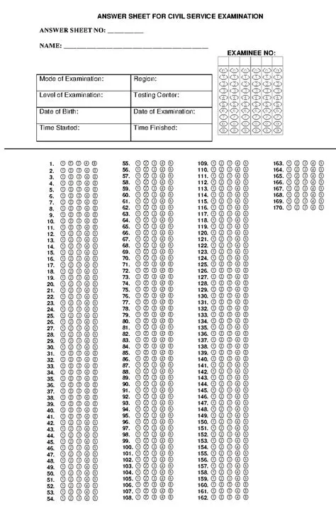 Sample Answer Sheet Pdf