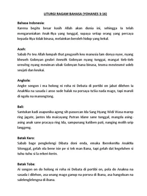 Liturgi Ragam Bahasa PDF | PDF