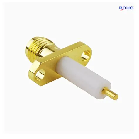 SMA Female Straight Connector Solder Attachment 2 Hole Flange with Long ...