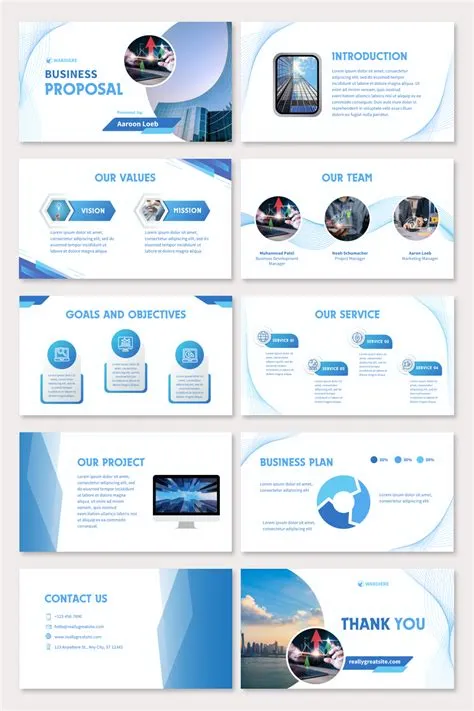 Sleek White & Blue Modern Minimalist Business Proposal Design ...