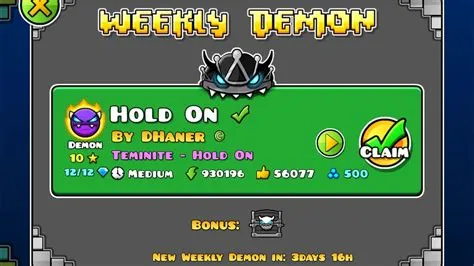 (Geometry Dash) Hold On 100% COMPLETE (Weekly Demon Level) (FINALLY ...
