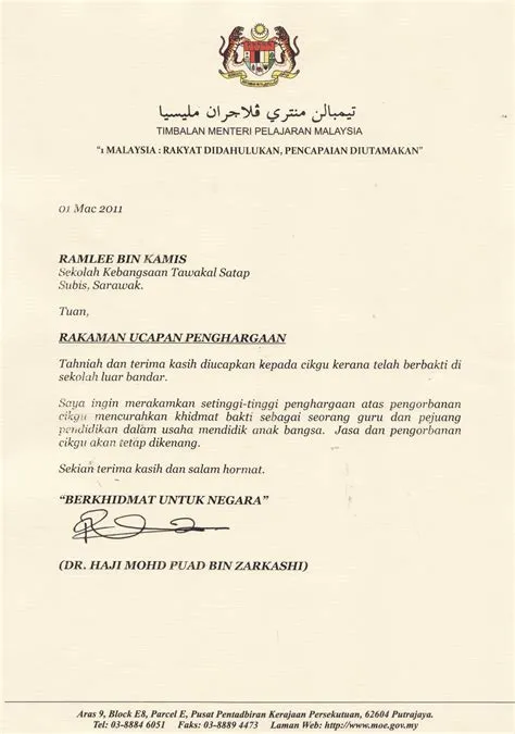 Contoh Surat Penghargaan Perkhidmatan - Pencapaian Epenghargaan Jabatan ...