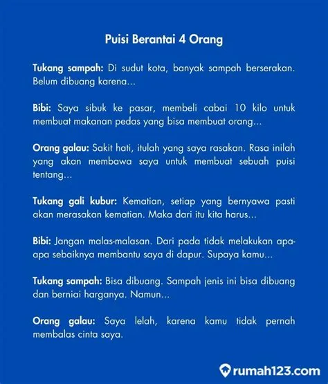 Puisi Berantai 3 Orang, 4 Orang, 5 Orang, hingga 6 Orang Lucu