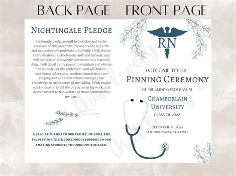 Nursing Pinning Ceremony Program Template Editable Template - Etsy