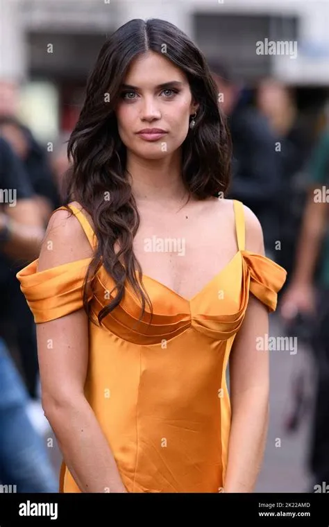 Model Sara Sampaio outside Alberta Ferretti fashion show during the ...