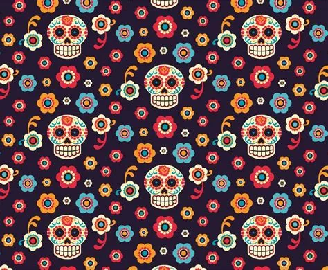 Sugar Skull Pattern Background