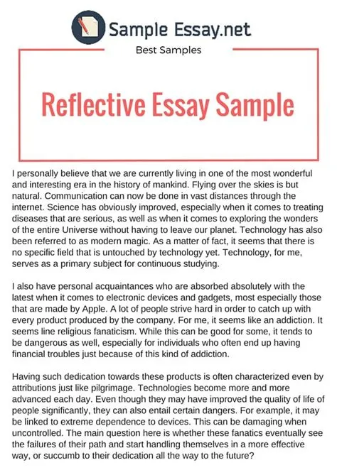 by Sample Essays on Example of Reflective Essay | Reflective essay ...