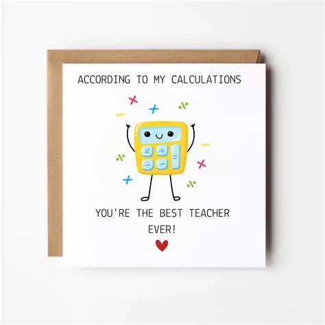 Maths Teacher Card, Thank You Card for Maths Teacher, Best English ...