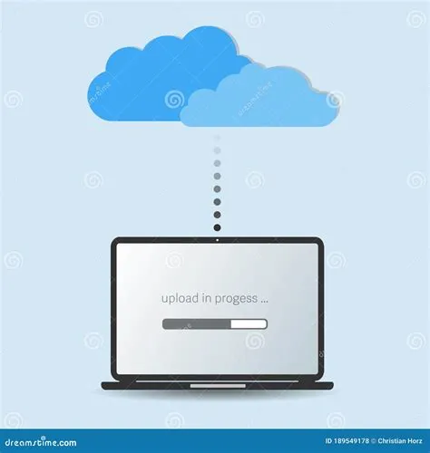 Uploading Data from Local Laptop Computer To Cloud Stock Vector ...