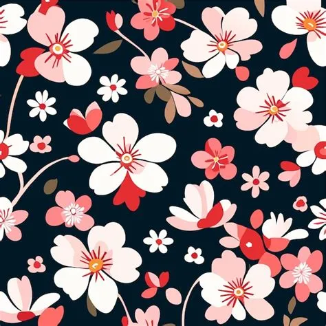 Premium Vector | Cherry sakura blossoms spring pattern background