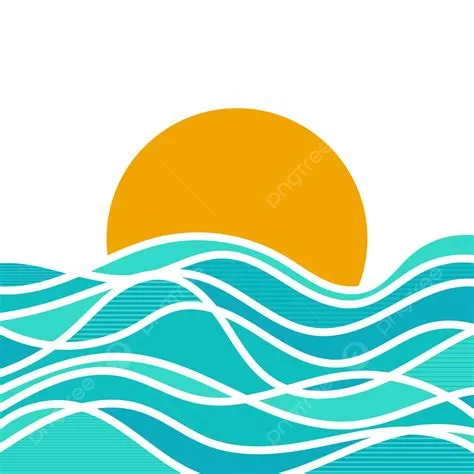 Cute Blue Sea Waves Pattern, Waves Transparent Background Template, Sea ...
