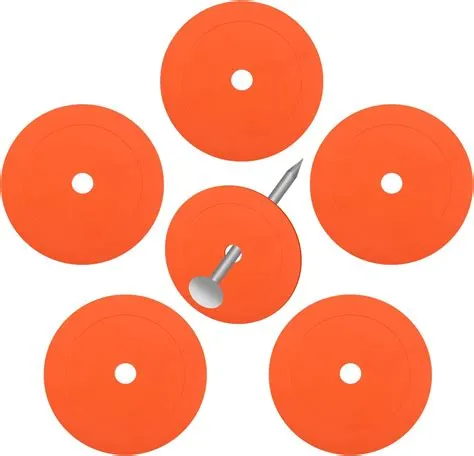 Amazon.com : 6 Pieces Low Profile Property Markers Orange Rubber ...