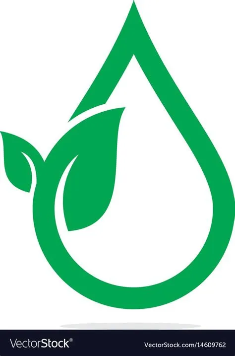 Isolated Abstract Water Drop in Green Leaf Logo Vector Image