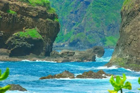 Beautiful Papuma Beach in Jemnber Stock Image - Image of ocean ...
