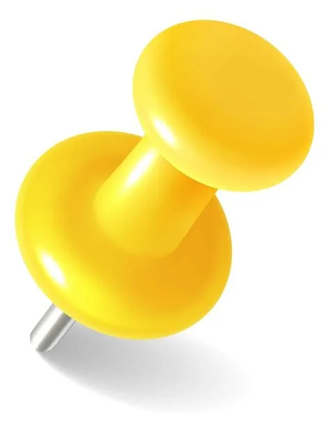 Premium Vector | Plastic thumb tack Realistic yellow push pin