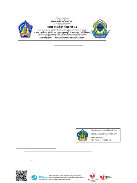 Surat Permohonan Perbaikan Absen SMKN 3 Negara | PDF