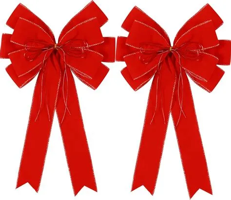 Hongsome 2 Pack Red Christmas Bows Outdoor Decorations,12''x20'' Large ...