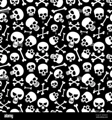 Bones and skulls seamless pattern background for fashion, halloween ...