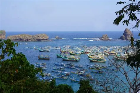 View of Papuma Beach from a Hill Stock Image - Image of water, exotic ...