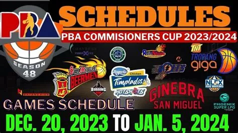 pba schedules โข DECEMBER 20, 2023 to January 5, 2024 | PBA Commissioner ...