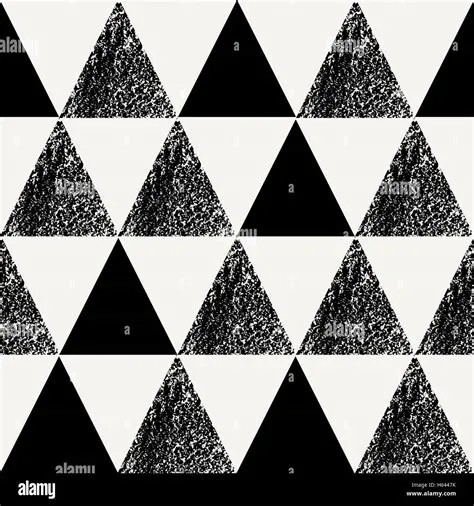 Seamless repeating pattern with triangle shapes in black on cream ...