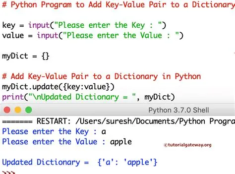 Python Program to Add Key-Value Pair to a Dictionary