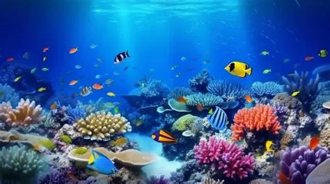 Underwater Coral Reef Landscape Banner Background