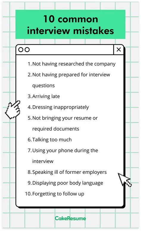 10 Common Mistakes to Avoid in Your Next Job Interview | CakeResume
