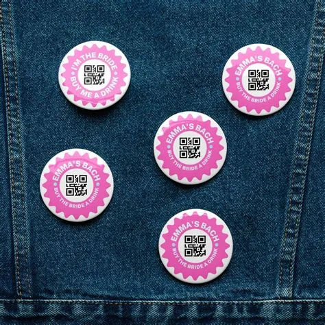 Retro Drinking QR Code Pins QR Code Pin Bridal Party Pins - Etsy