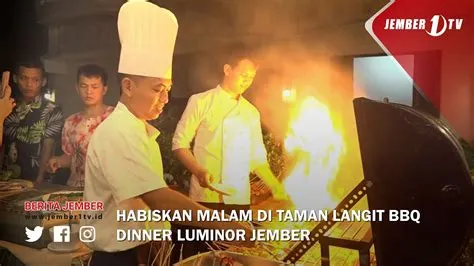 HABISKAN MALAM DI TAMAN LANGIT BBQ DINNER LUMINOR JEMBER - YouTube