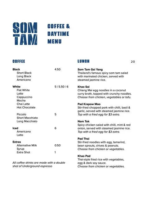 Som Tam - Pinning our current daytime & evening menus to... | Facebook