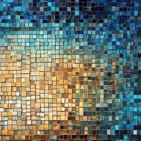 Ombre blue mosaic background illustration | Premium AI-generated image