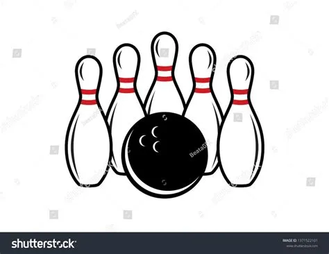 Bowling Pins Ball Vector Icon