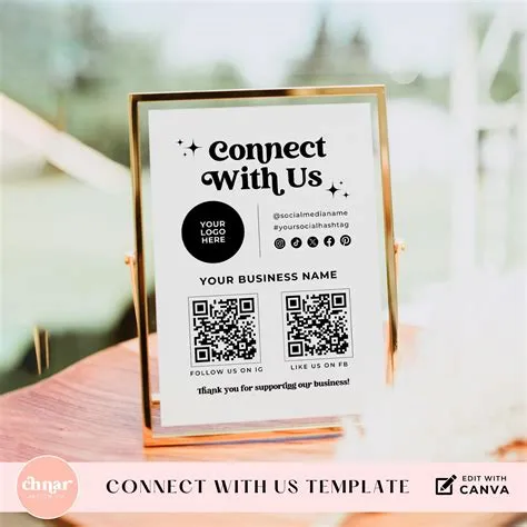 Scan to Connect With Us Editable QR Code, Printable Lets Get Social ...