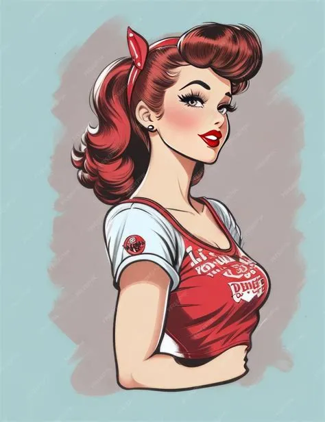Premium AI Image | retro pinup woman illustration