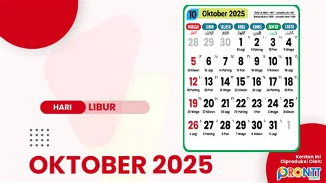 Kalender Bulan Oktober 2025: Daftar Hari Libur & Tanggal Merah | ProNtt.com
