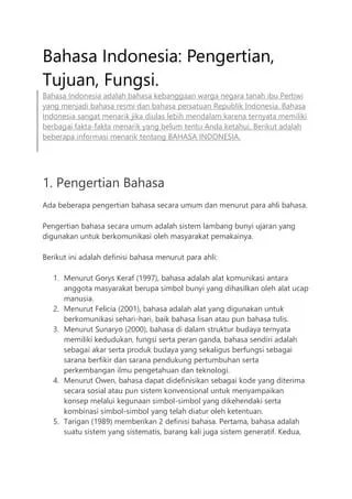 Bahasa Indonesia, Pengertian, Tujuan, Fungsi.pdf