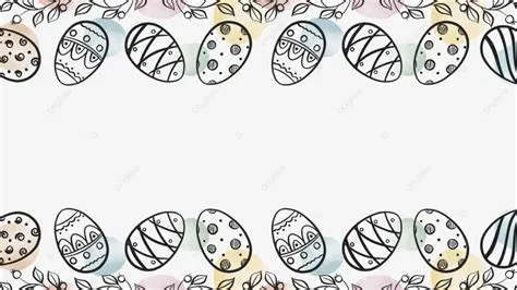 Easter Egg Border Black And White Lines, Easter, Easter Eggs, Egg PNG ...